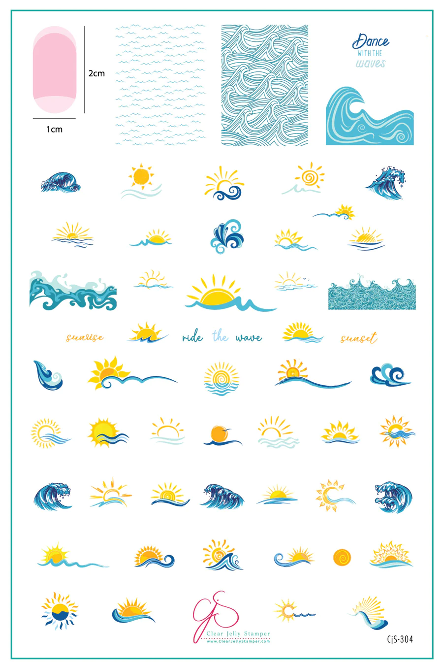 Sun and Waves (CjS-304) - Clear Jelly Stamping Plate