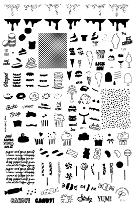 Sweets & Treats - Sweet Stuff (CjS-54) - Clear Jelly Stamping Plate