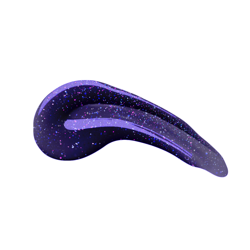 en Vogue Lac It! Tanzanite deep indigo base with purple and blue microglitters UV/LED gel nail polish for professional nails and extensions swatch