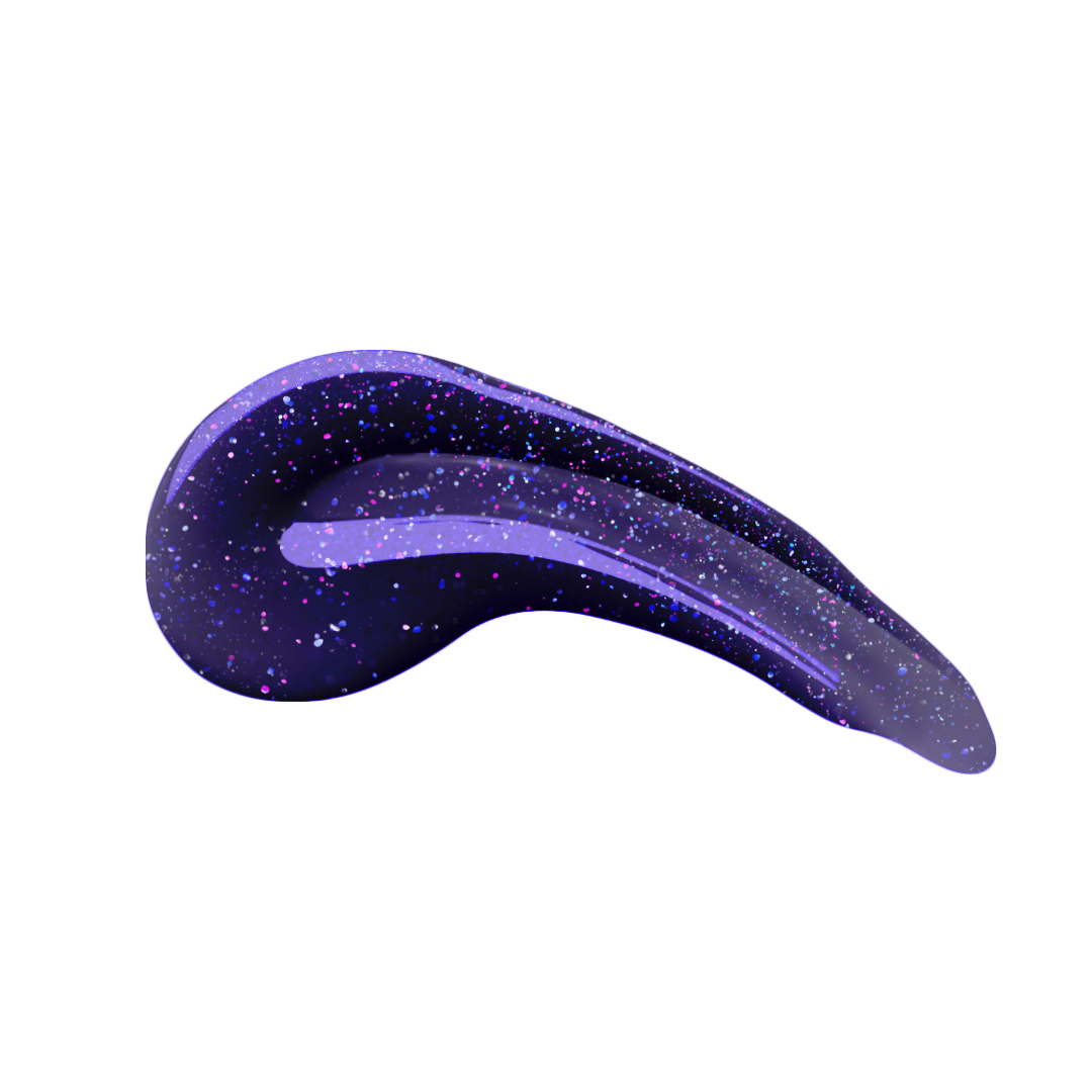 en Vogue Lac It! Tanzanite deep indigo base with purple and blue microglitters UV/LED gel nail polish for professional nails and extensions swatch