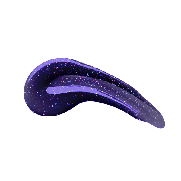 en Vogue Lac It! Tanzanite deep indigo base with purple and blue microglitters UV/LED gel nail polish for professional nails and extensions swatch