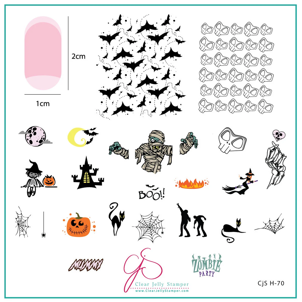 The Mummy (CjSH-70) Etched Nail Art Stamping Plate - Medium Clear Jelly Stamping Plate