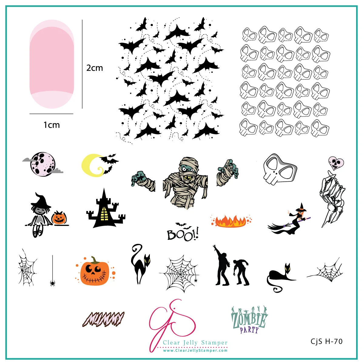 The Mummy (CjSH-70) Etched Nail Art Stamping Plate - Medium Clear Jelly Stamping Plate