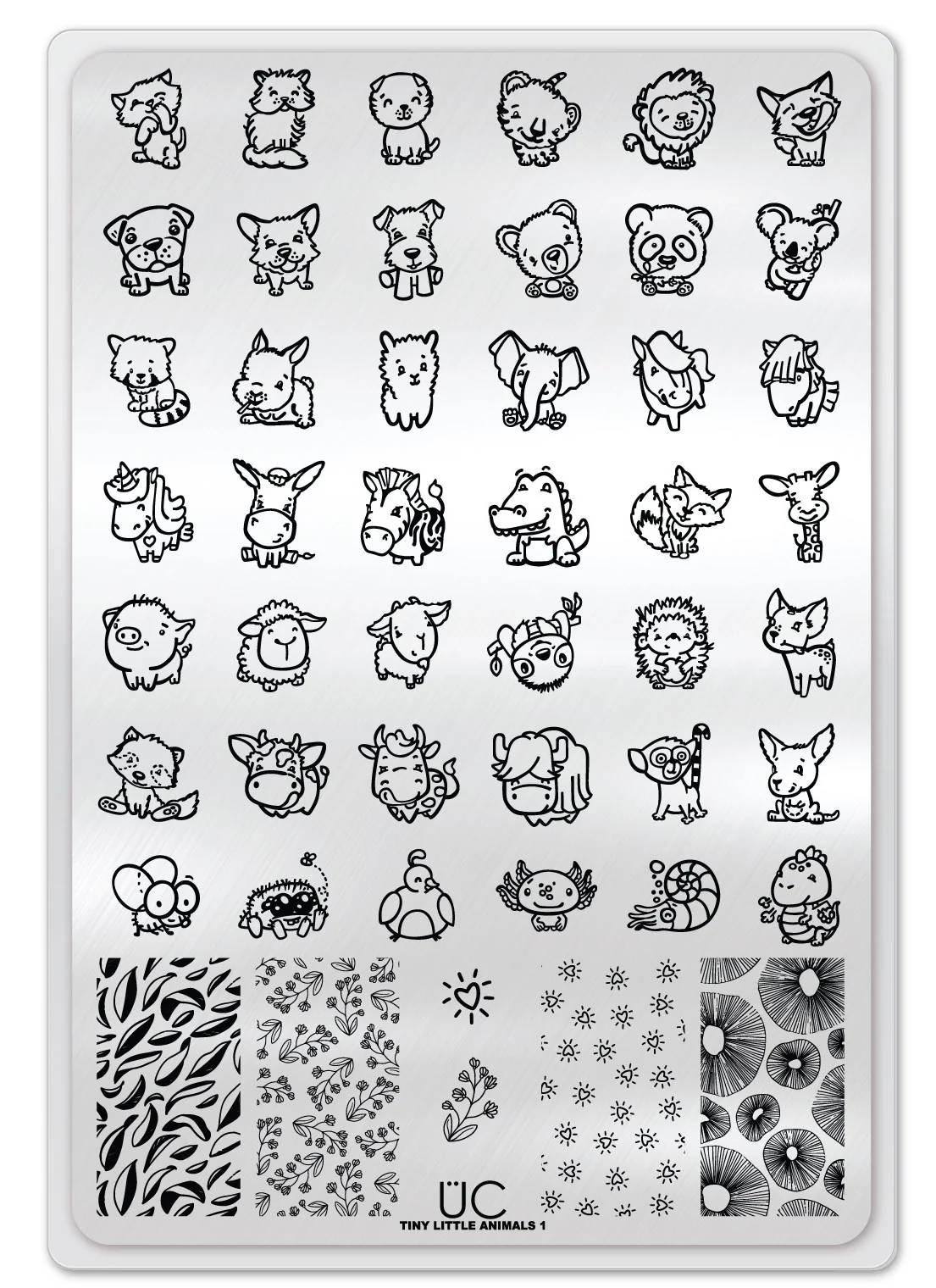 Tiny Little Animals -01 - Uber Chic Stamping Plate Main image