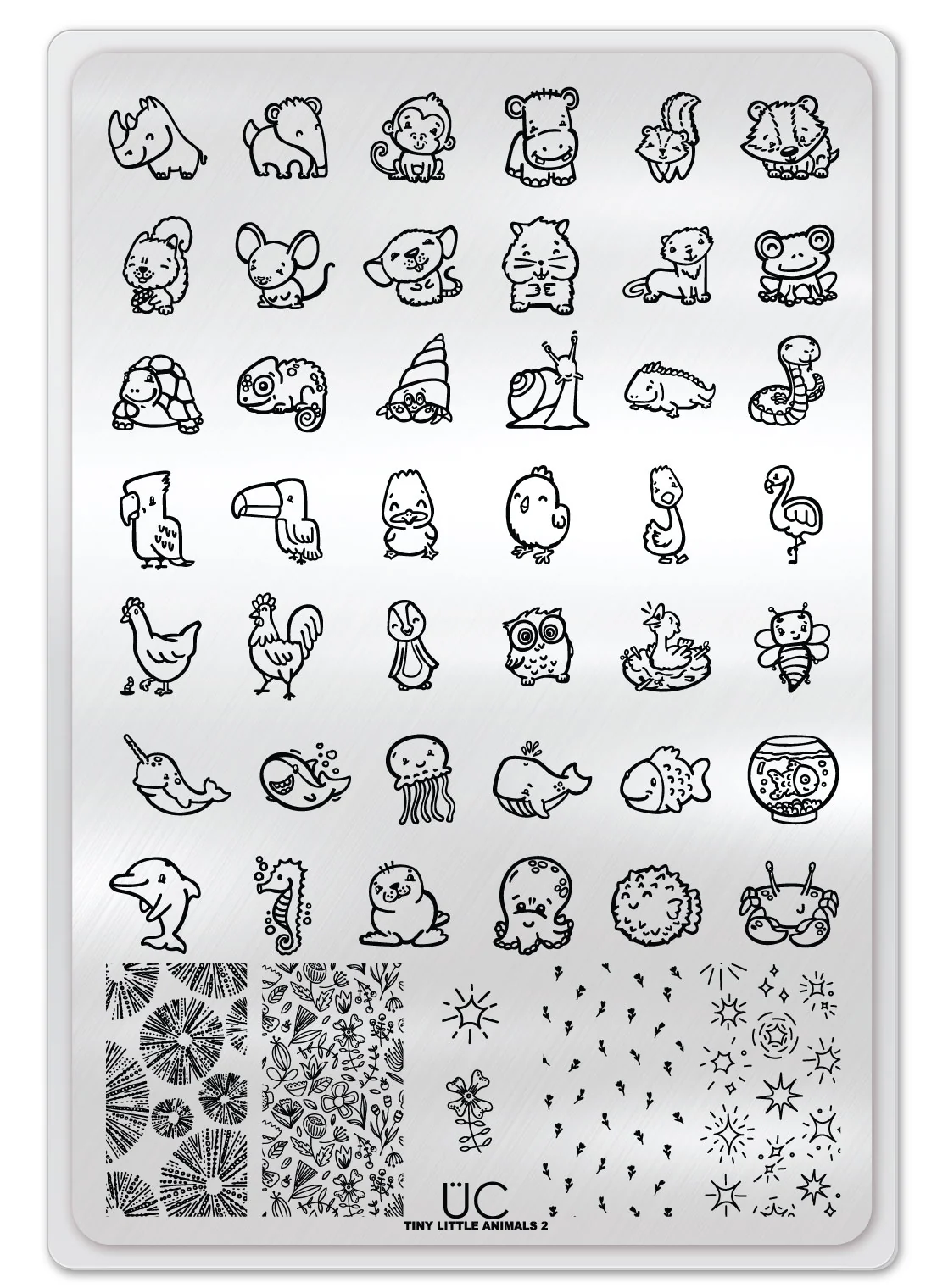 Tiny Little Animals -02 - Uber Chic Stamping Plate Main image