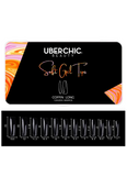 600 Soft Gel Tips: Coffin - Long Clear Full Coverage Tips - Uber Chic Beauty