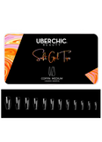 600 Soft Gel Tips: Coffin - Medium Clear Full Coverage Tips - Uber Chic Beauty
