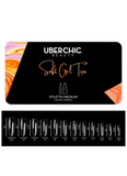 600 Soft Gel Tips: Stiletto - Medium Clear Full Coverage Tips - Uber Chic Beauty