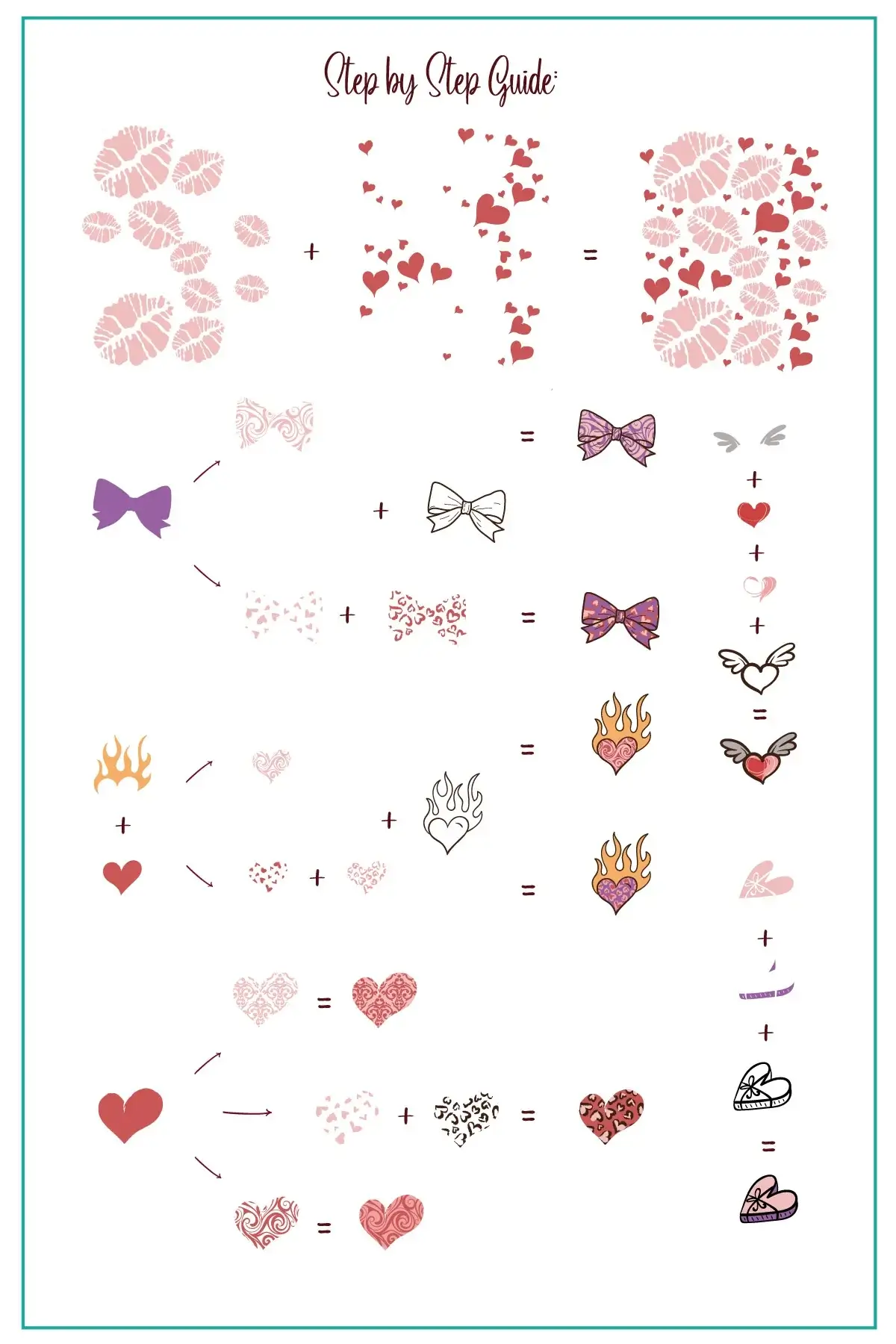 With Love (CjSV-35) Etched Nail Art Stamping Plate - Clear Jelly Stamper Plate