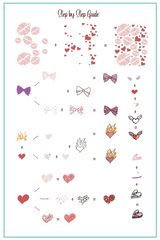 With Love (CjSV-35) Etched Nail Art Stamping Plate - Clear Jelly Stamper Plate