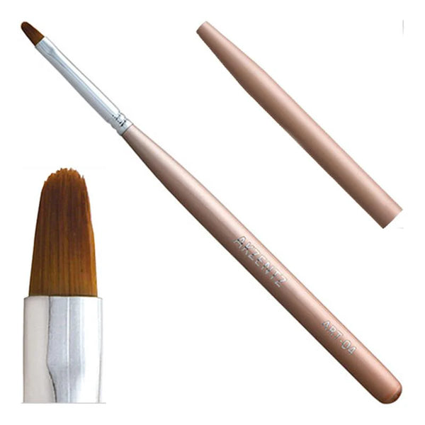 Small Oval Brush #4 - 8mm brush, 4mm width. Akzentz Art Brushes