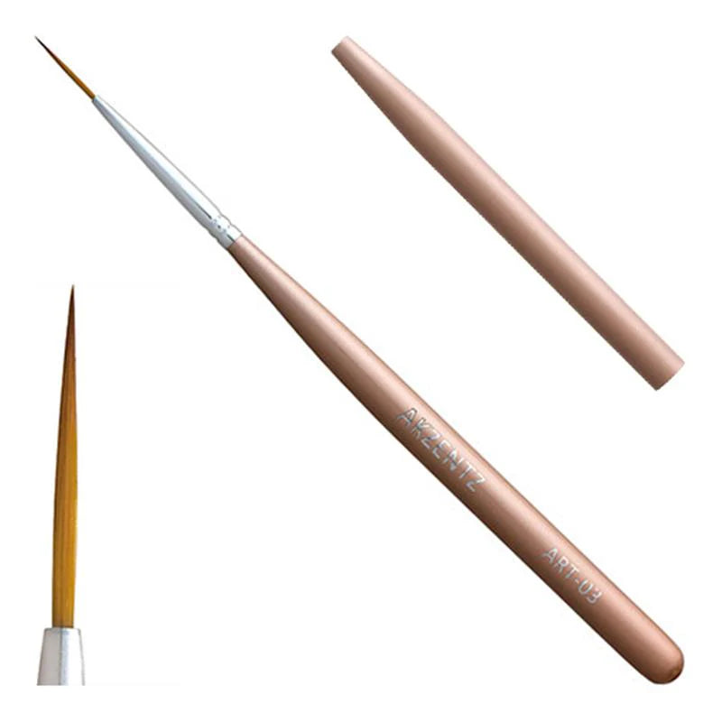 Long Gel Art Liner Brush #3 - 15mm Akzentz Art Brushes