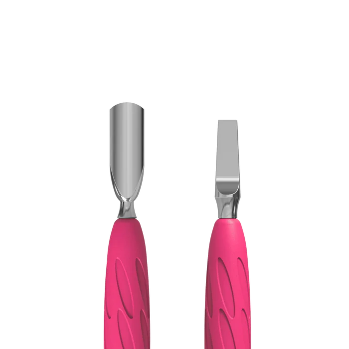 Staleks Pro UNIQ 10 TYPE 5 Gummy Manicure Pusher with Silicone Handle Narrow Rounded Pusher + Wide Blade PQ-10/5