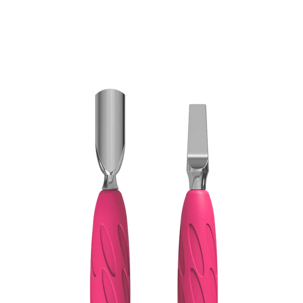 Staleks Pro UNIQ 10 TYPE 5 Gummy Manicure Pusher with Silicone Handle Narrow Rounded Pusher + Wide Blade PQ-10/5