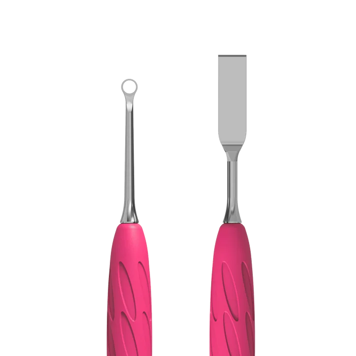 Staleks Pro UNIQ 11 TYPE 1 Gummy Manicure Pusher with Silicone Handle Flat Straight Pusher + Ring Curette PQ-11/1 Main image