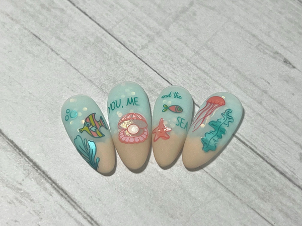 You, Me, and the Sea (CjS-277)  - Clear Jelly Stamping Plate