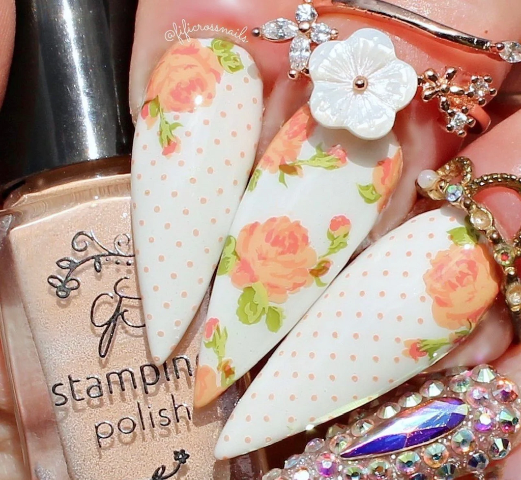 Floral Blossom -  (CjS-279)-  CJS Medium Stamping Plate