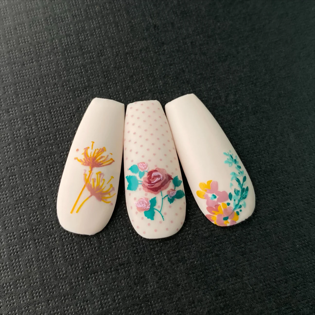 Floral Blossom -  (CjS-279)-  CJS Medium Stamping Plate