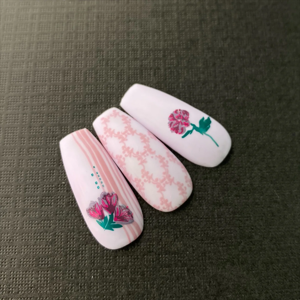 Floral Blossom - Four (CjS-282)-  CJS Medium Stamping Plate