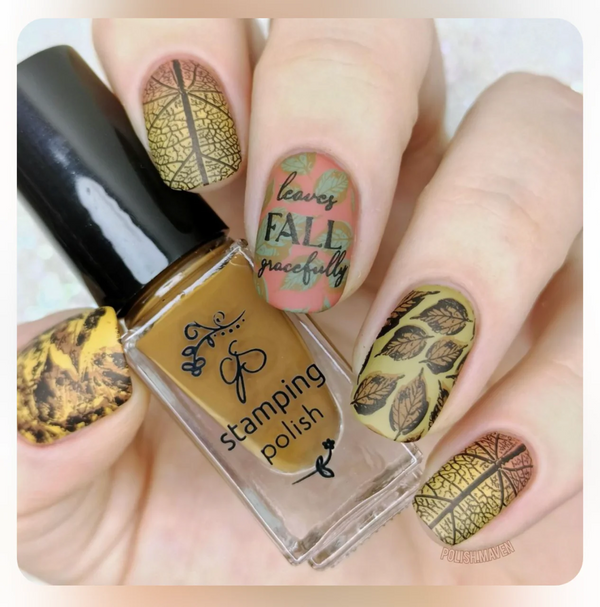 Graceful leaves (CjS-318) - Clear Jelly Stamping Plate