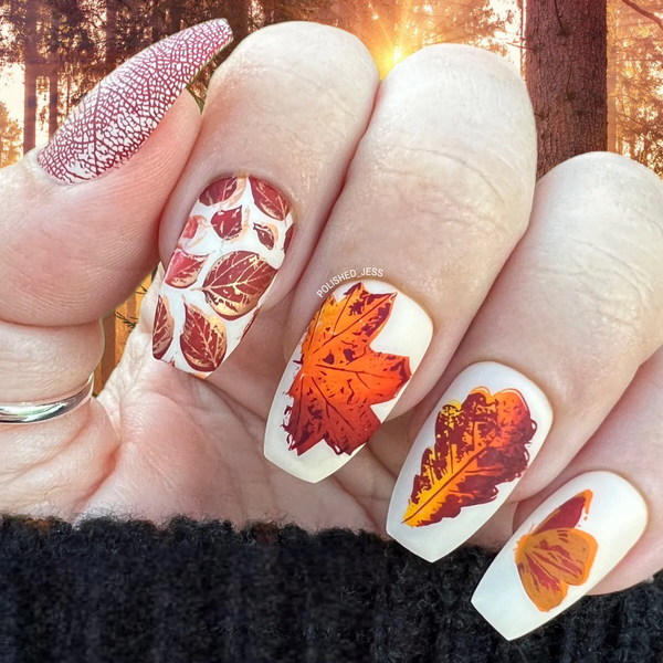 Graceful leaves (CjS-318) - Clear Jelly Stamping Plate