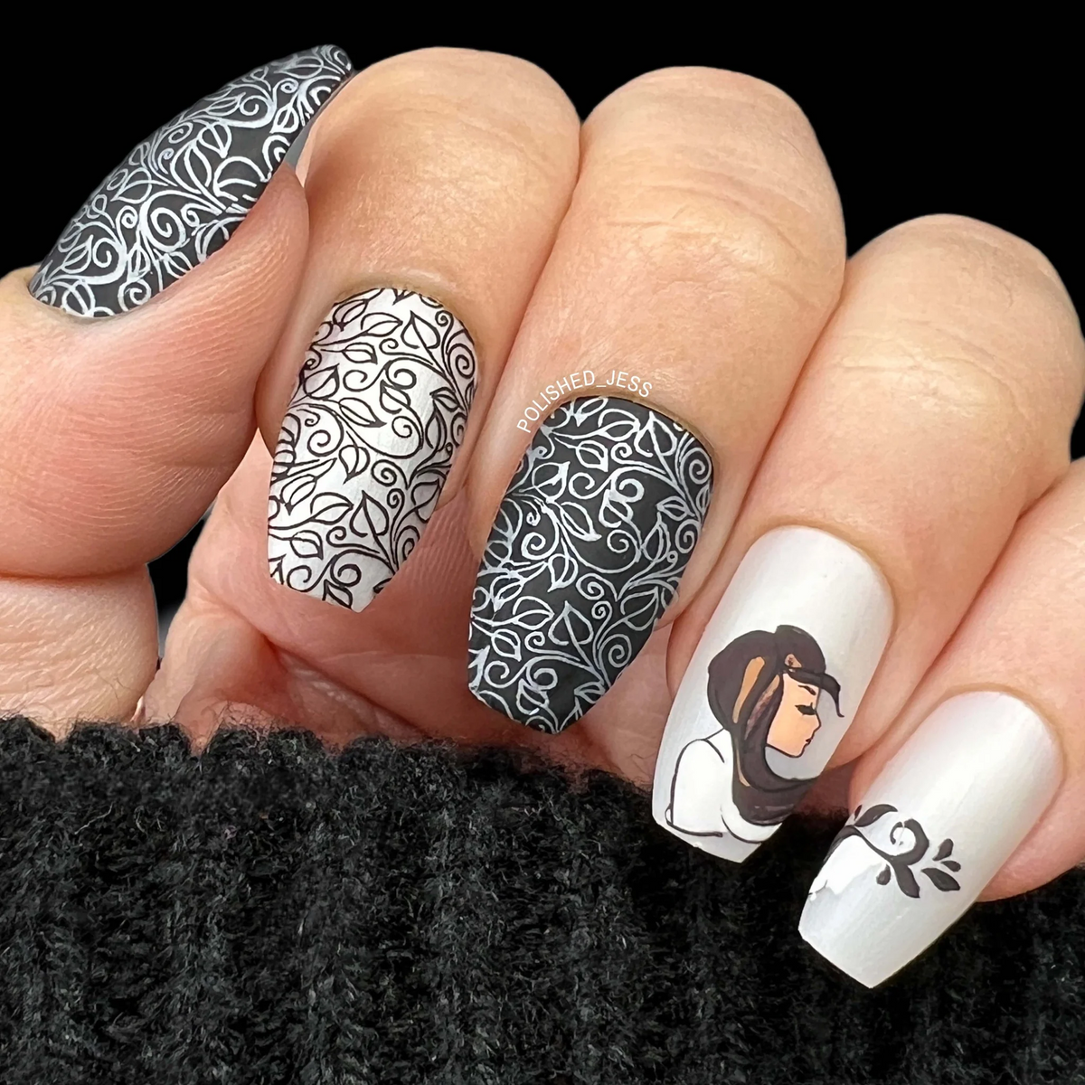 Fall Breeze (CjS-323) Etched Nail Art Stamping Plate - Medium Clear Jelly Stamping Plate