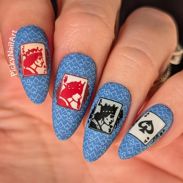 Stack the Deck (CjS-402)   - Etched Nail Art Stamping Plate - Clear Jelly Stamping Plate