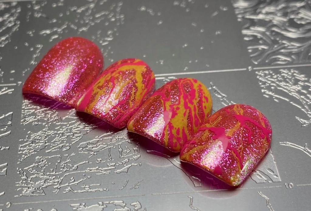 Marble Crush (CjS-405) - Etched Nail Art Stamping Plate - Clear Jelly Stamping Plate