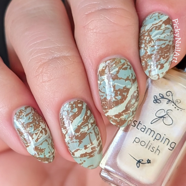 Marble Crush (CjS-405) - Etched Nail Art Stamping Plate - Clear Jelly Stamping Plate