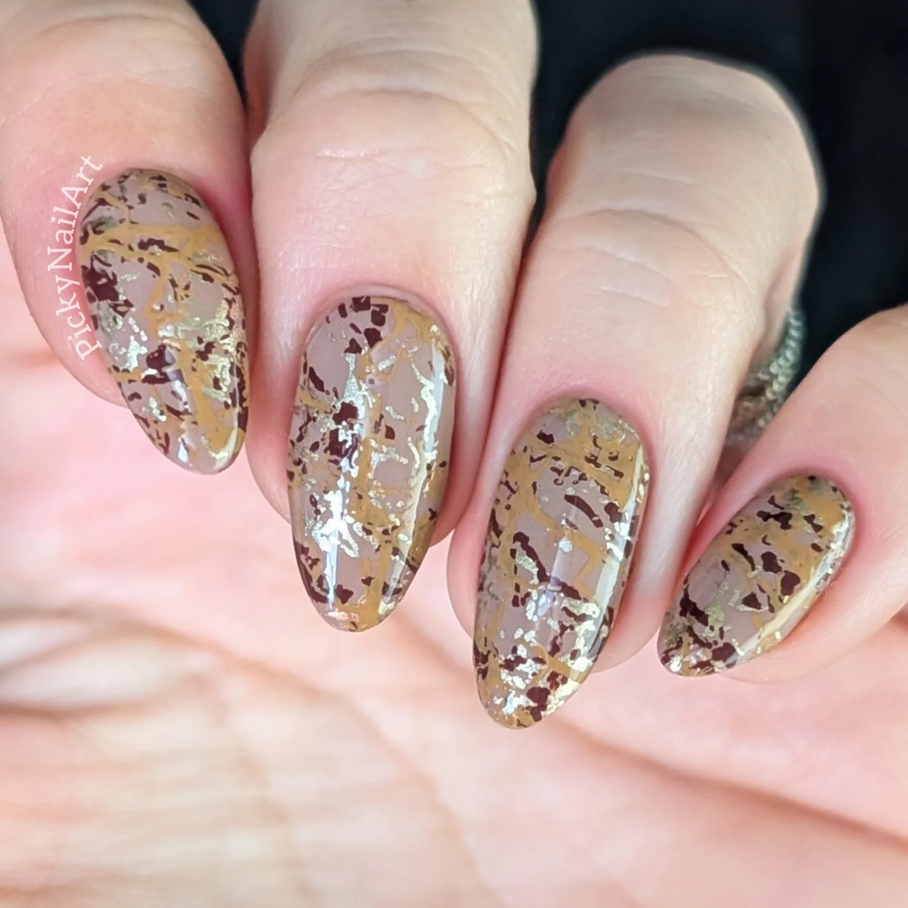 Marble Crush (CjS-405) - Etched Nail Art Stamping Plate - Clear Jelly Stamping Plate