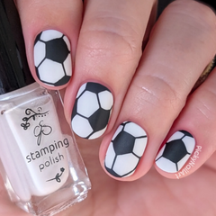 The Beautiful Game (CjS-408) Etched Nail Art Stamping Plate - Clear Jelly Stamper Plate