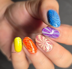 Color Me Trippy (CjS-417) Etched Nail Art Stamping Plate - Clear Jelly Stamping Plate
