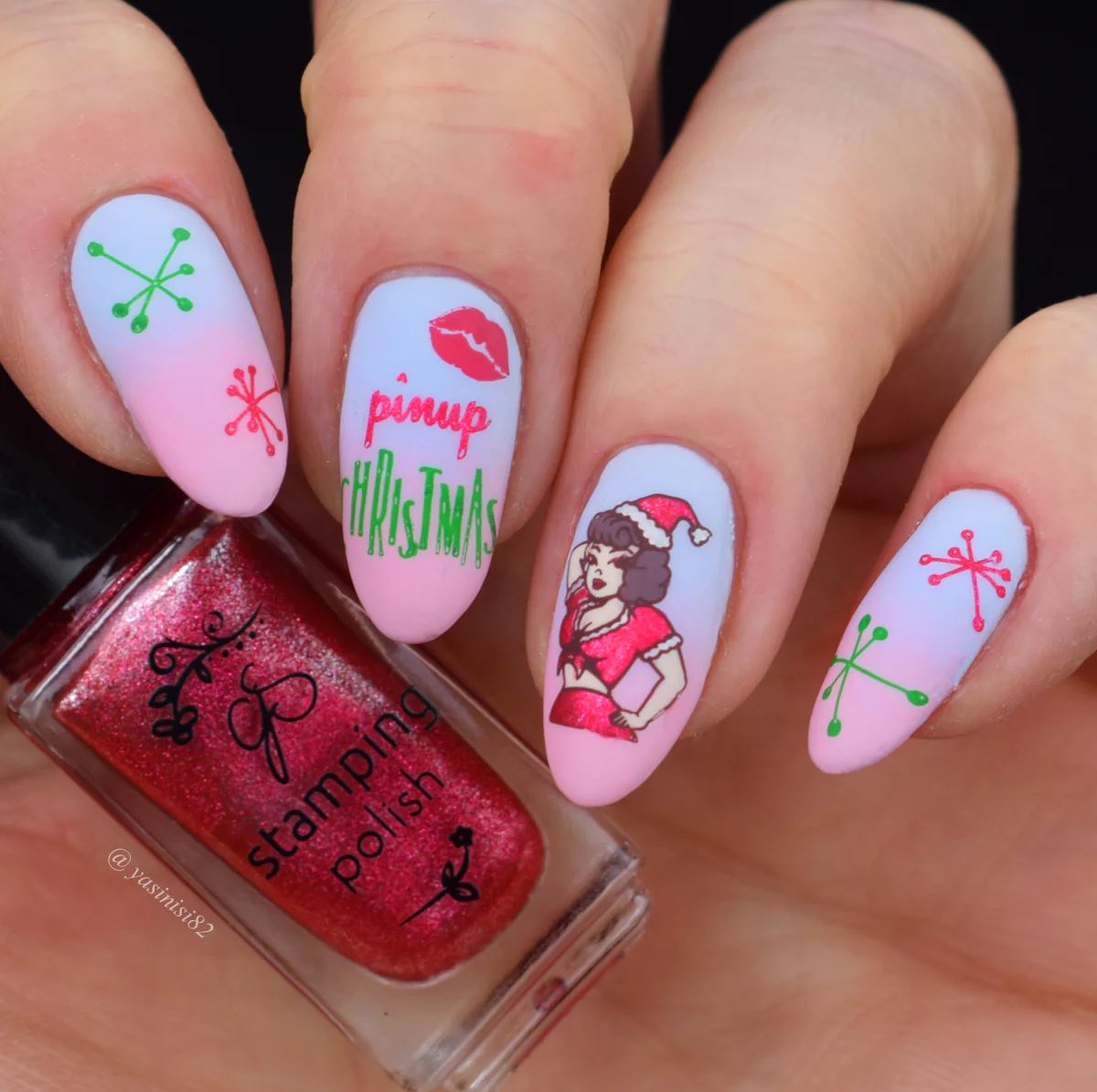 A Very Pin Up Christmas (CjSC-76) - Medium Clear Jelly Stamping Plate
