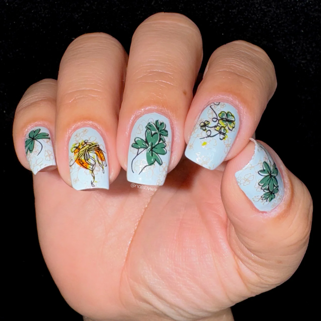 Pretty Clover (CjSH-105) - Clear Jelly Stamping Plate