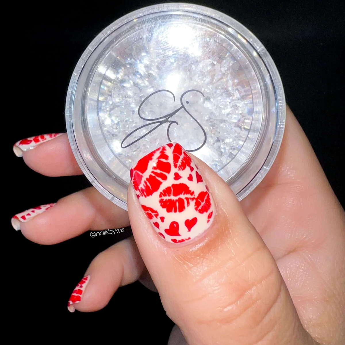 With Love (CjSV-35) Etched Nail Art Stamping Plate - Clear Jelly Stamper Plate