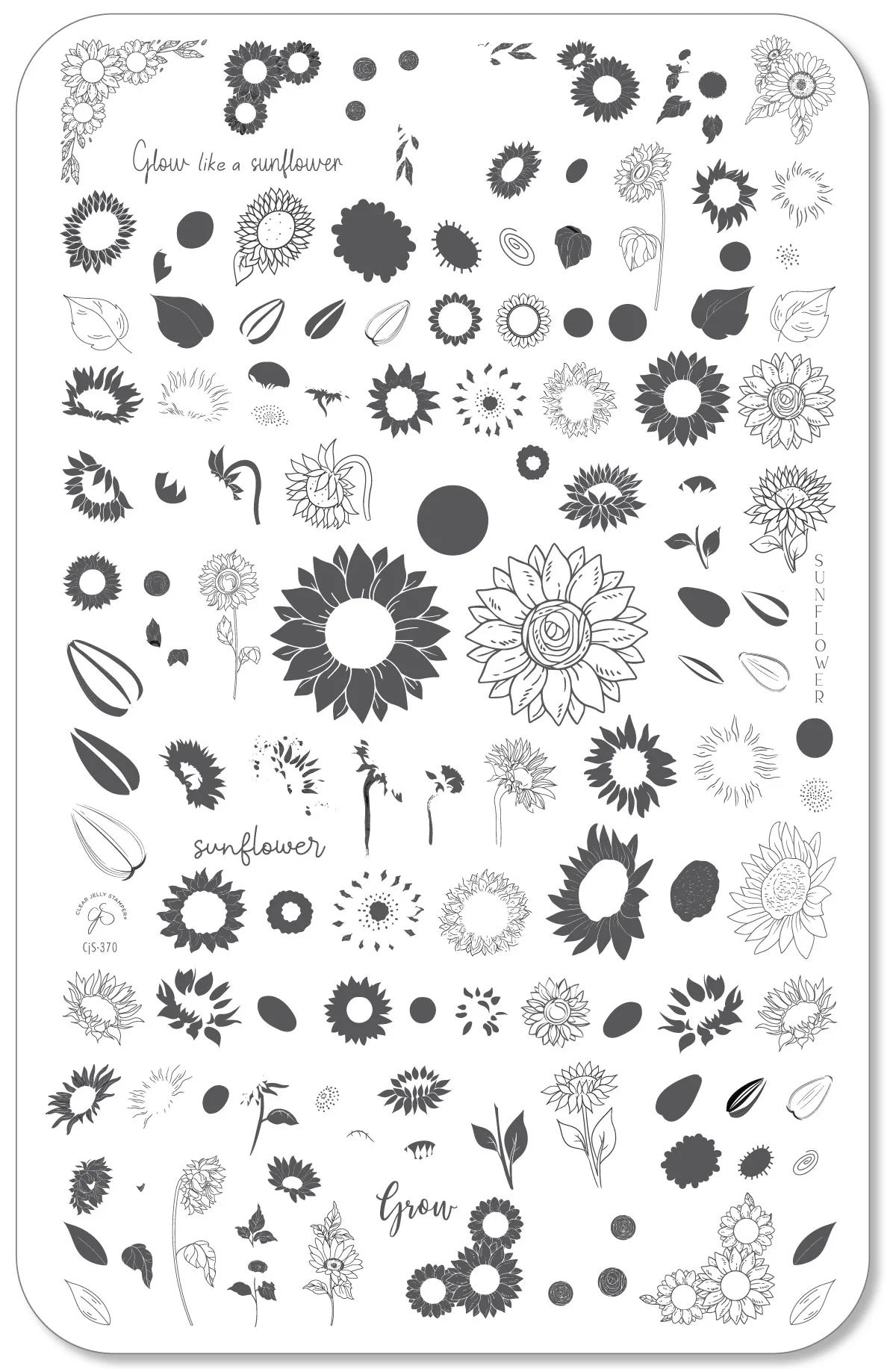 Glow like a Sunflower (CjS-370) - Clear Jelly Stamping Plate