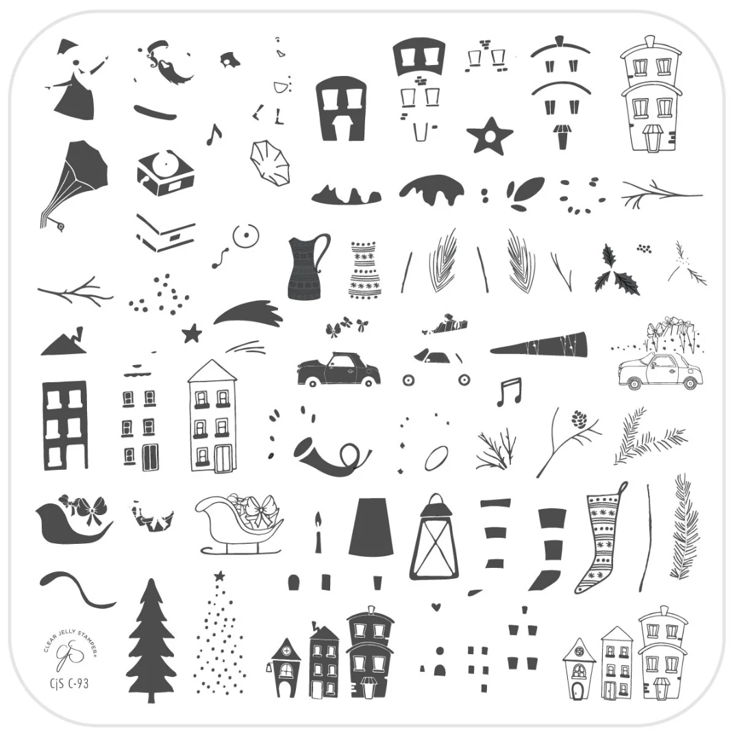 Retro Festive Fun (CjSC-93) - Medium Clear Jelly Stamping Plate Secondary image