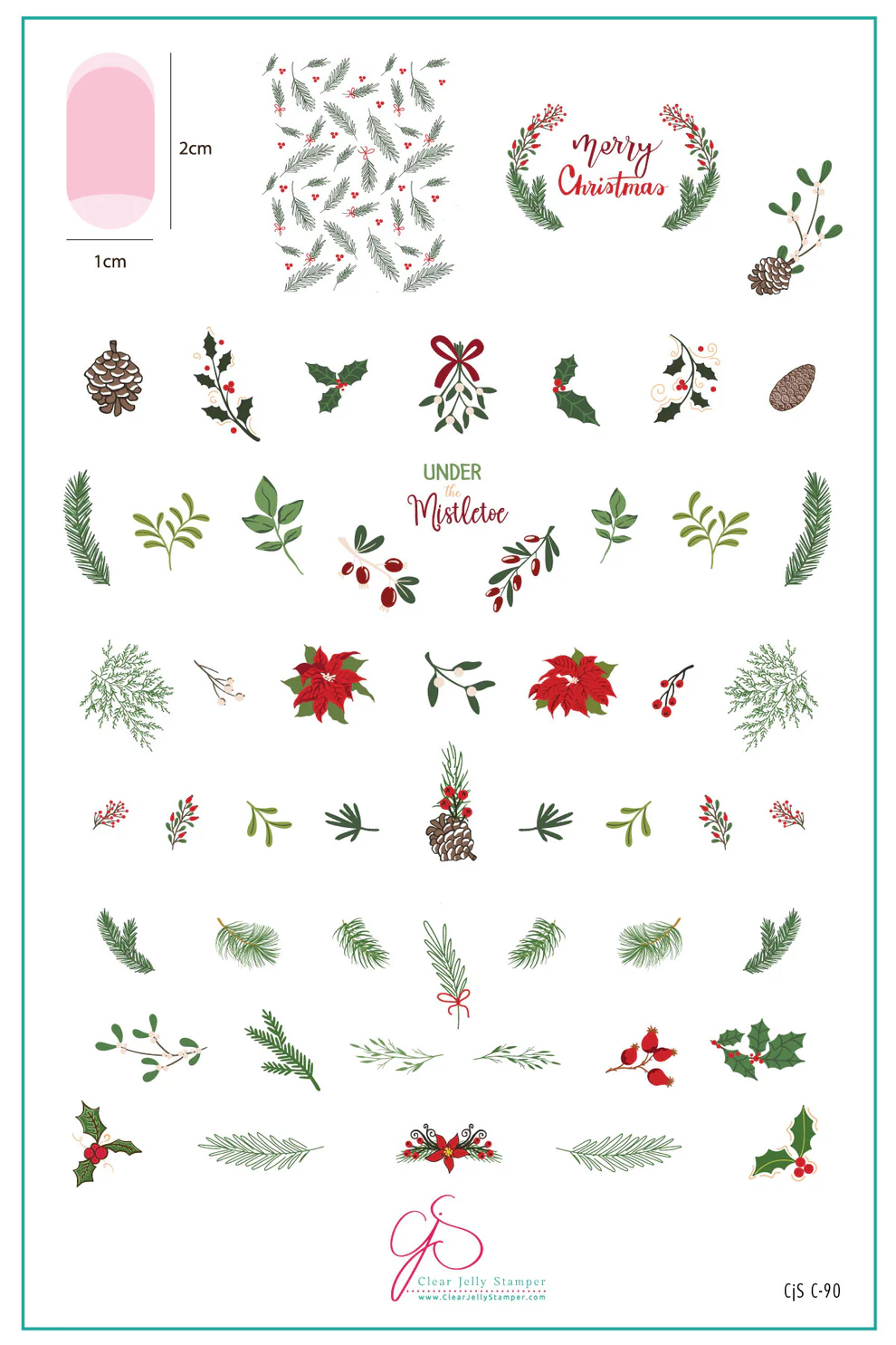 Merry Mistletoe Moments (CjSC-90)  -  Clear Jelly Stamping Plate Main image