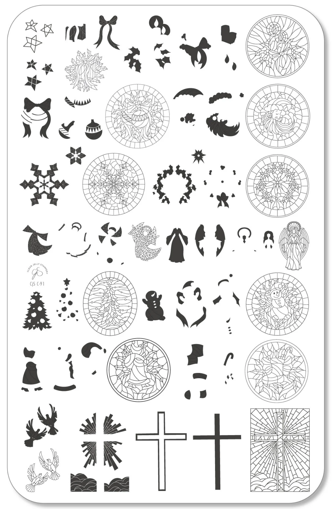 Holiday Glass (CjSC-91)  -  Clear Jelly Stamping Plate Secondary image