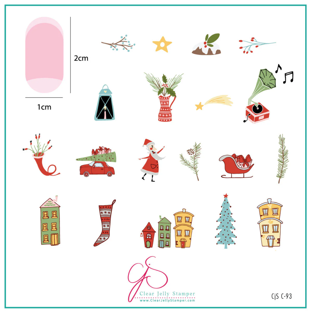 Retro Festive Fun (CjSC-93) - Medium Clear Jelly Stamping Plate Main image