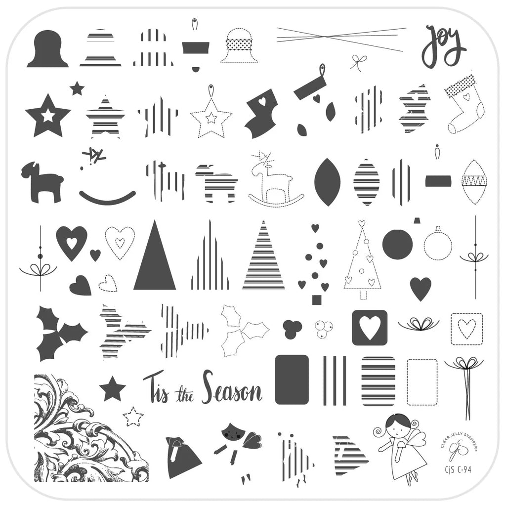 Tis the Season (CjSC-94) -  Medium Clear Jelly Stamping Plate