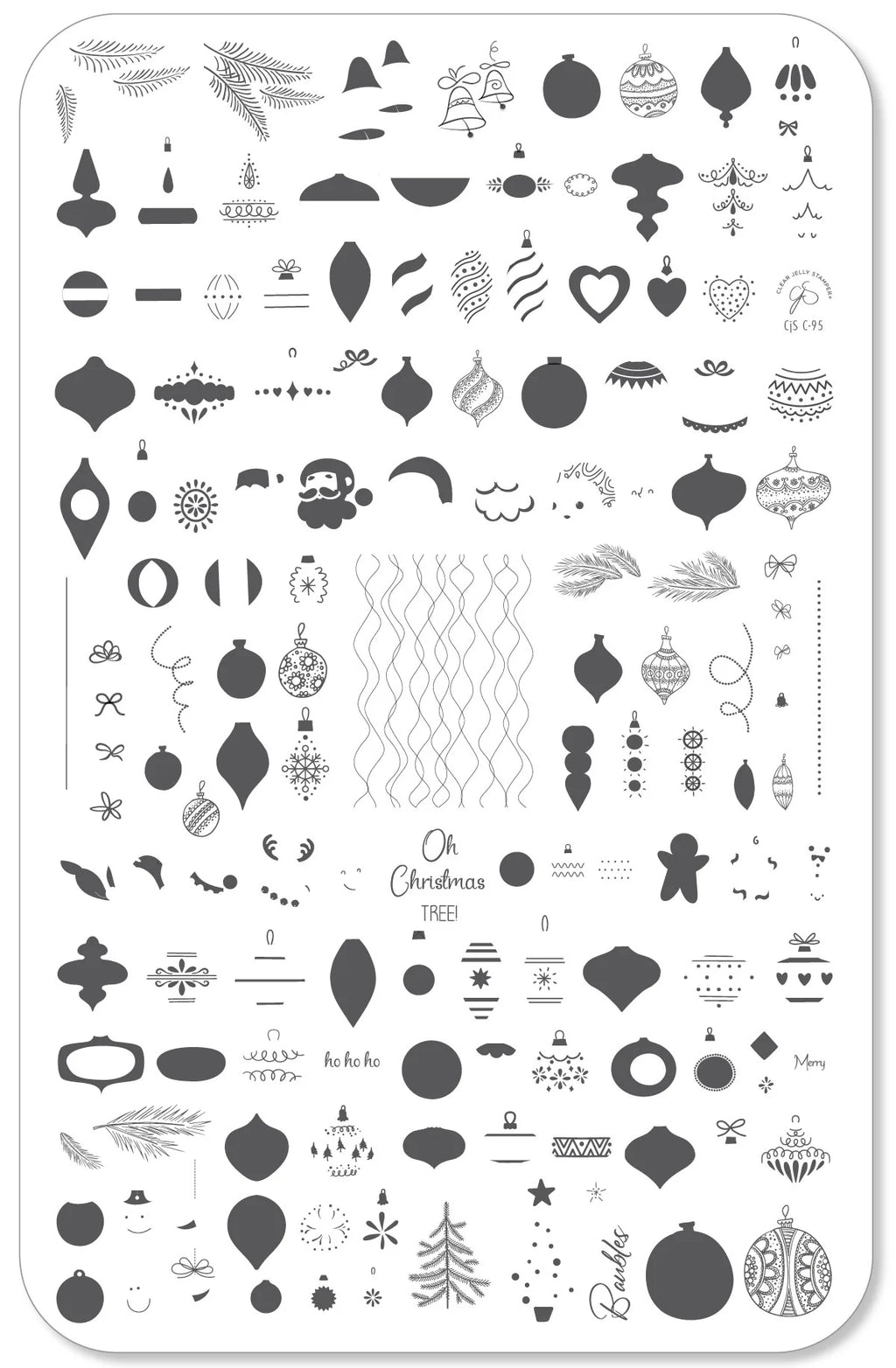 Oh Christmas Tree (CjSC-95)  -  Clear Jelly Stamping Plate