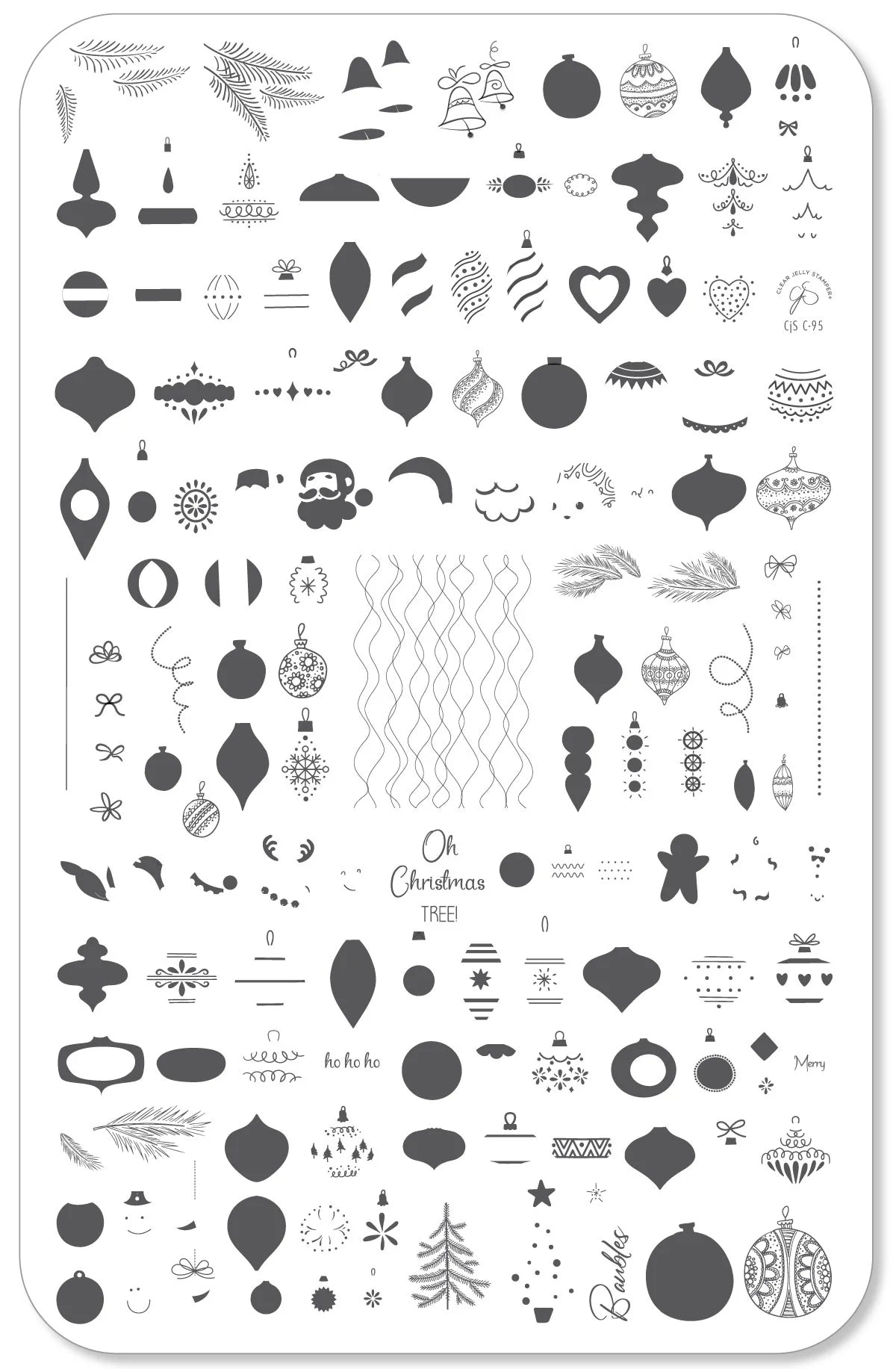 Oh Christmas Tree (CjSC-95)  -  Clear Jelly Stamping Plate