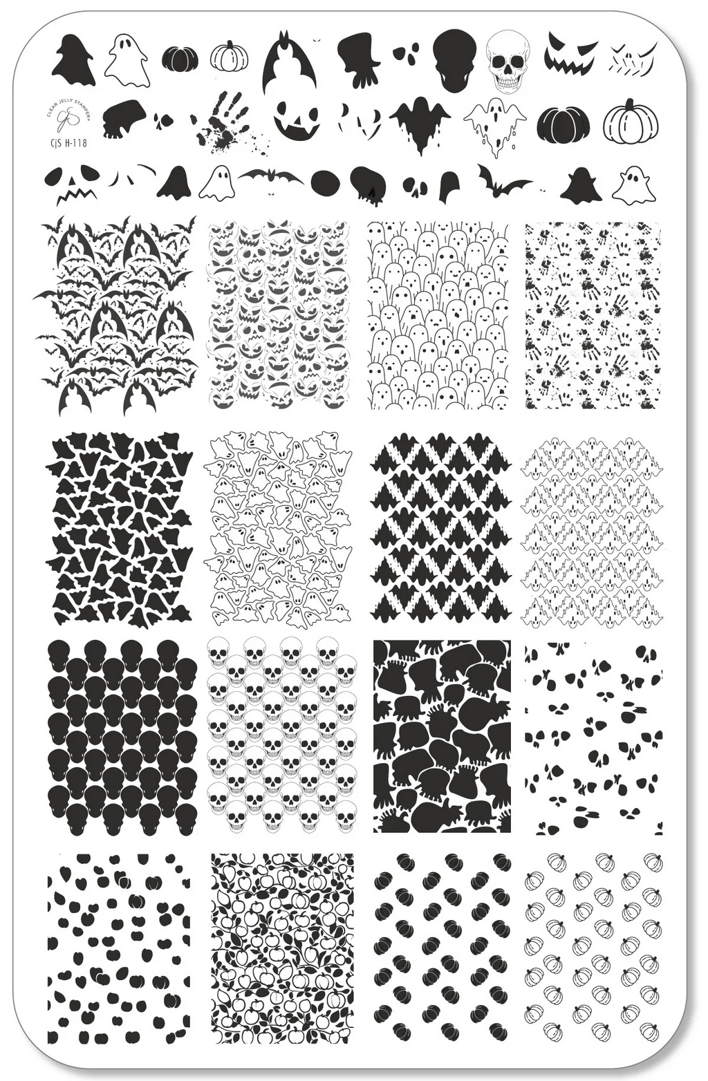 Wallpaper - Skeletons (CjSH-118) - Clear Jelly Stamping Plate