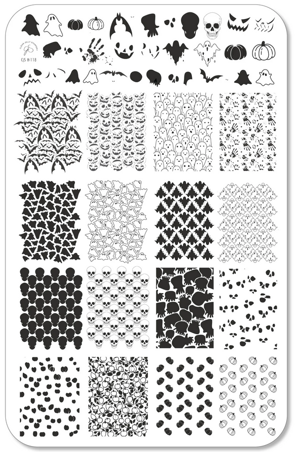 Wallpaper - Skeletons (CjSH-118) - Clear Jelly Stamping Plate