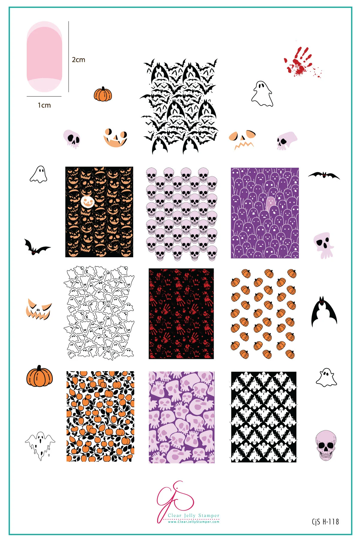 Wallpaper - Skeletons (CjSH-118) - Clear Jelly Stamping Plate Main image