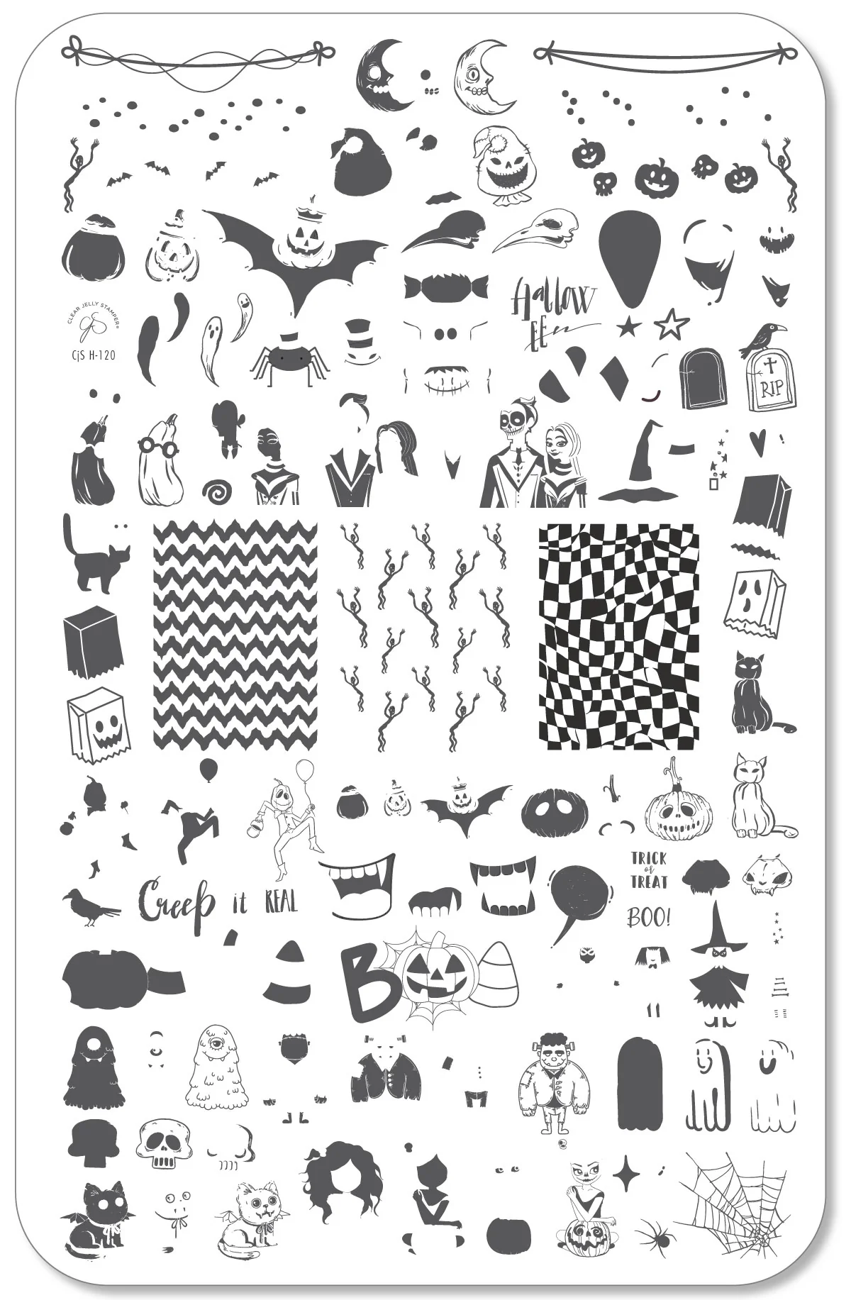 Creep it Real (CjSH-120) - Clear Jelly Stamping Plate Secondary image