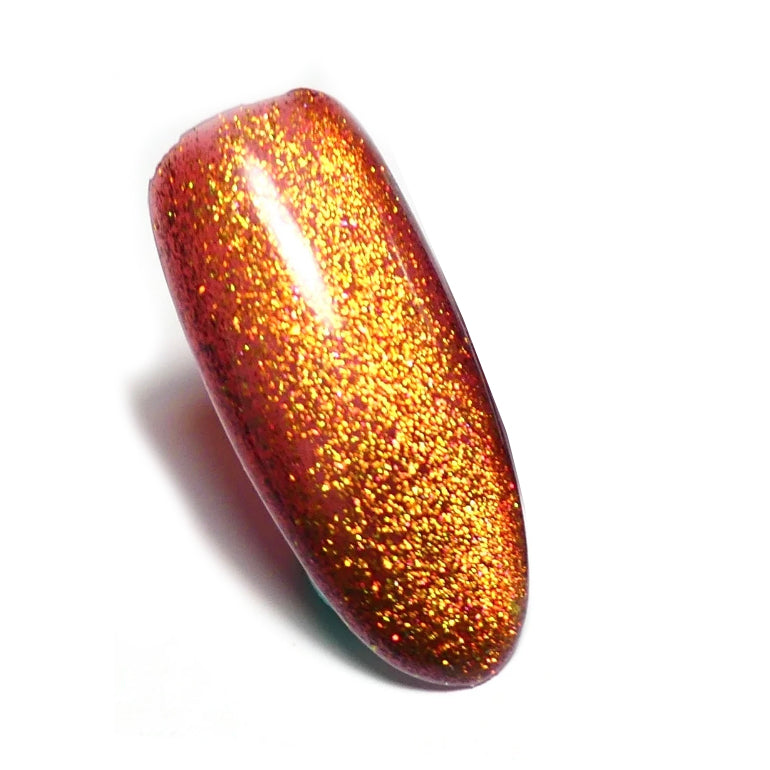 Enchanted Bronze Cats Eye Gel Polish - Blue Amber Nails 15ml Each Main image
