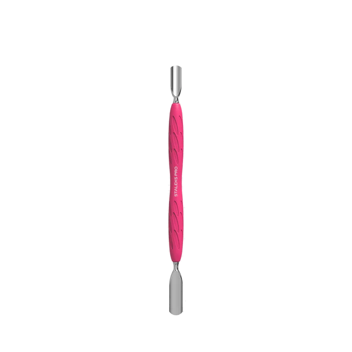 Staleks Pro UNIQ 10 TYPE 1 Gummy Manicure Pusher with Silicone Handle Wide Rounded Pusher + Narrow Rounded Pusher PQ-10/1