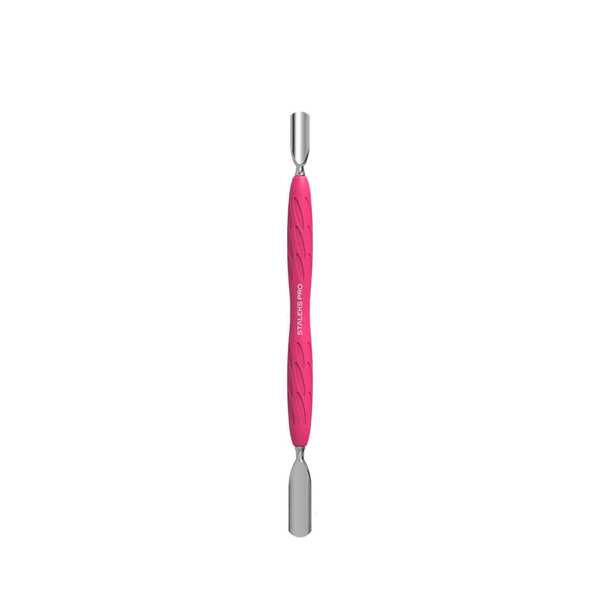 Staleks Pro UNIQ 10 TYPE 1 Gummy Manicure Pusher with Silicone Handle Wide Rounded Pusher + Narrow Rounded Pusher PQ-10/1